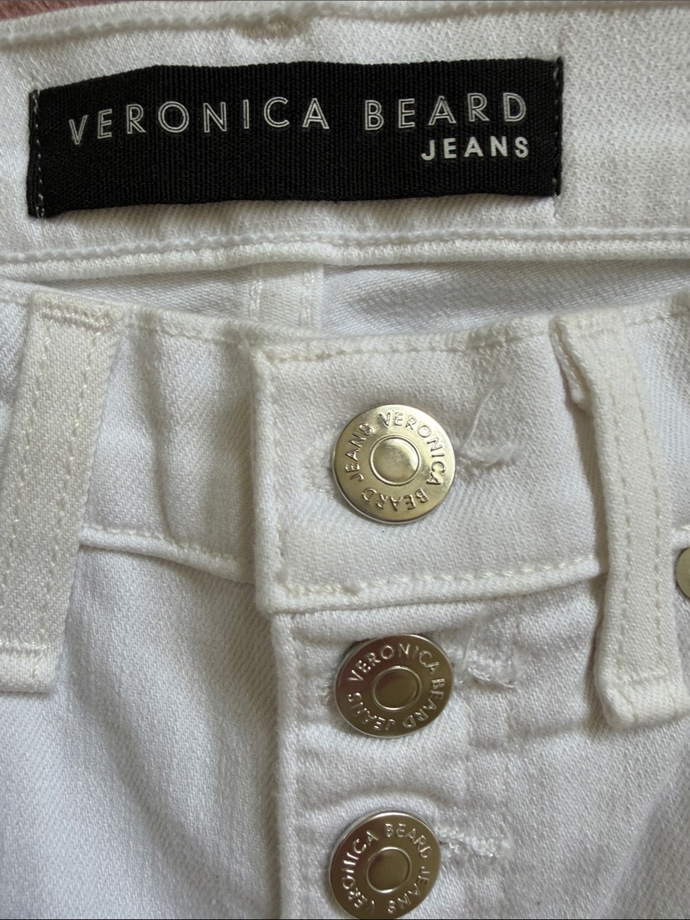 VERONICA BEARD CLASSIC RIBBON WHITE JEANS
